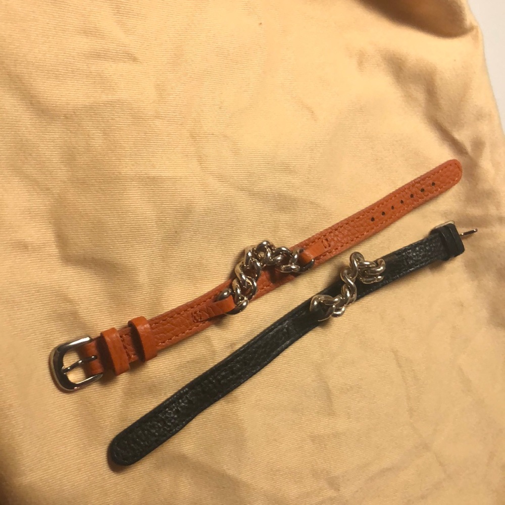 Leather and Sterling Italian bracelet Set